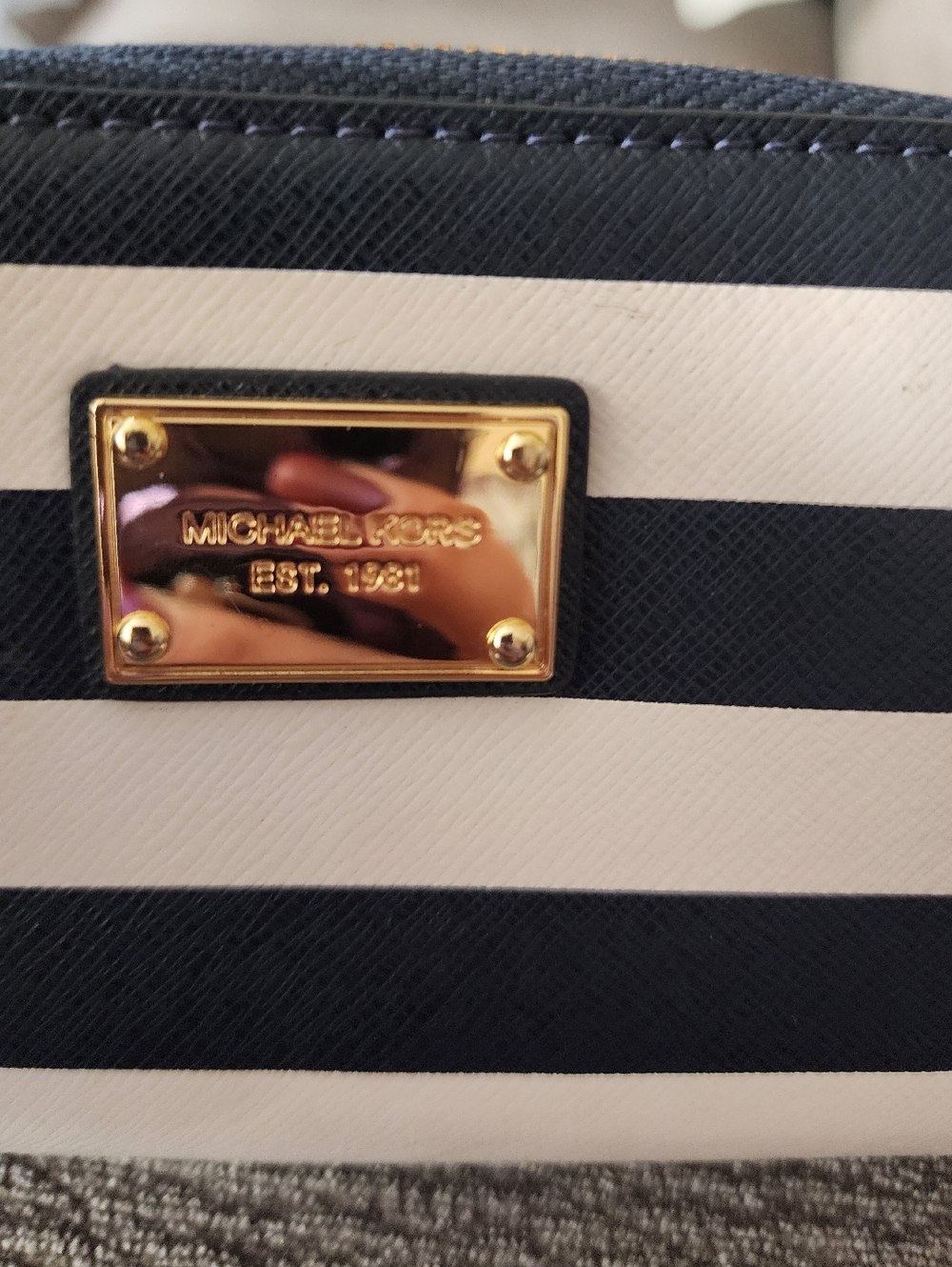 Michael Kors Navy and White Striped WristletHenri Bendel West 57th Stripe - Picture 4 of 4